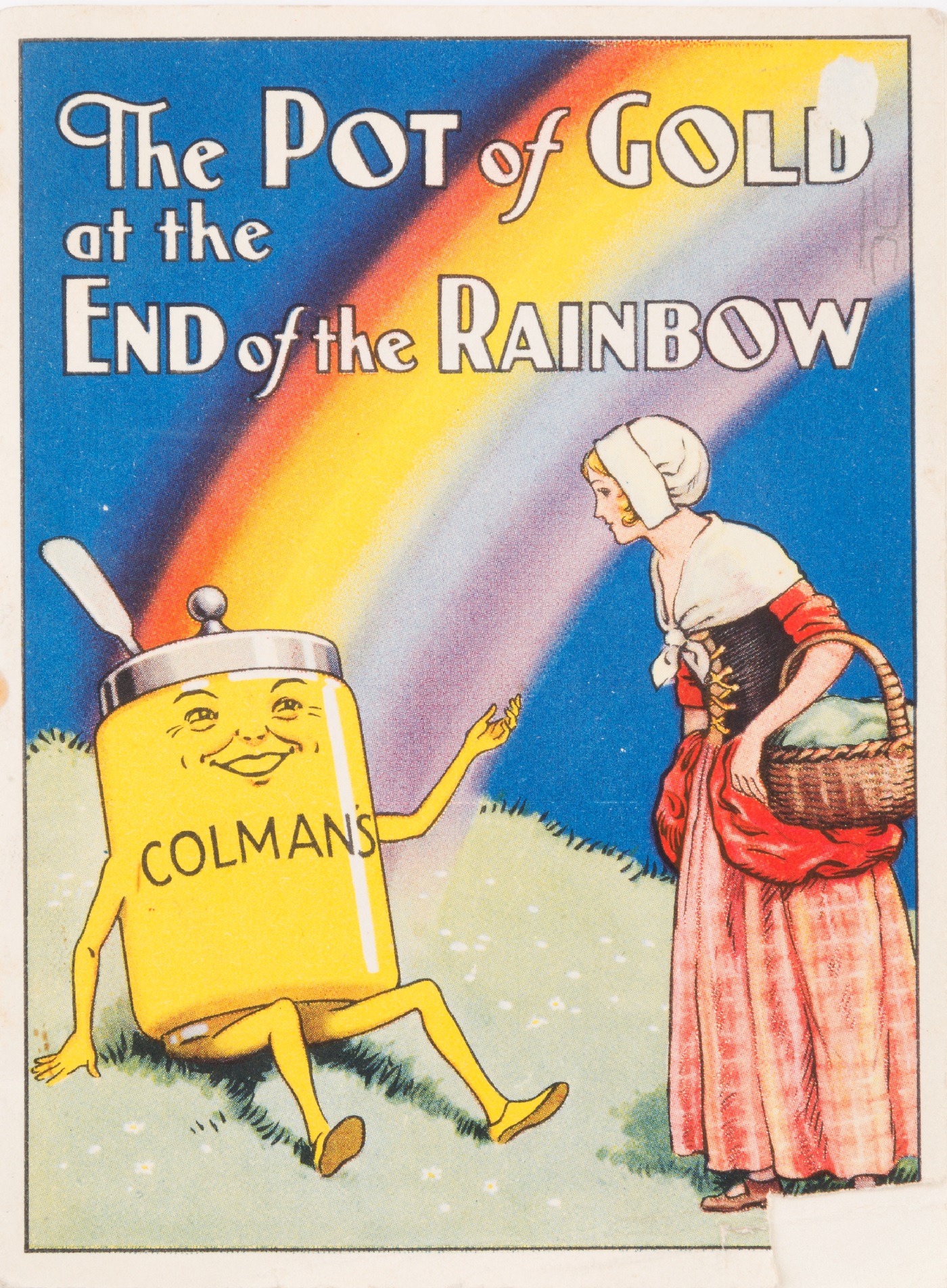 Paperback book entitled 'The Pot of Gold at the end of the Rainbow' with advertisements for Colman's produced on the back, c.1970s.