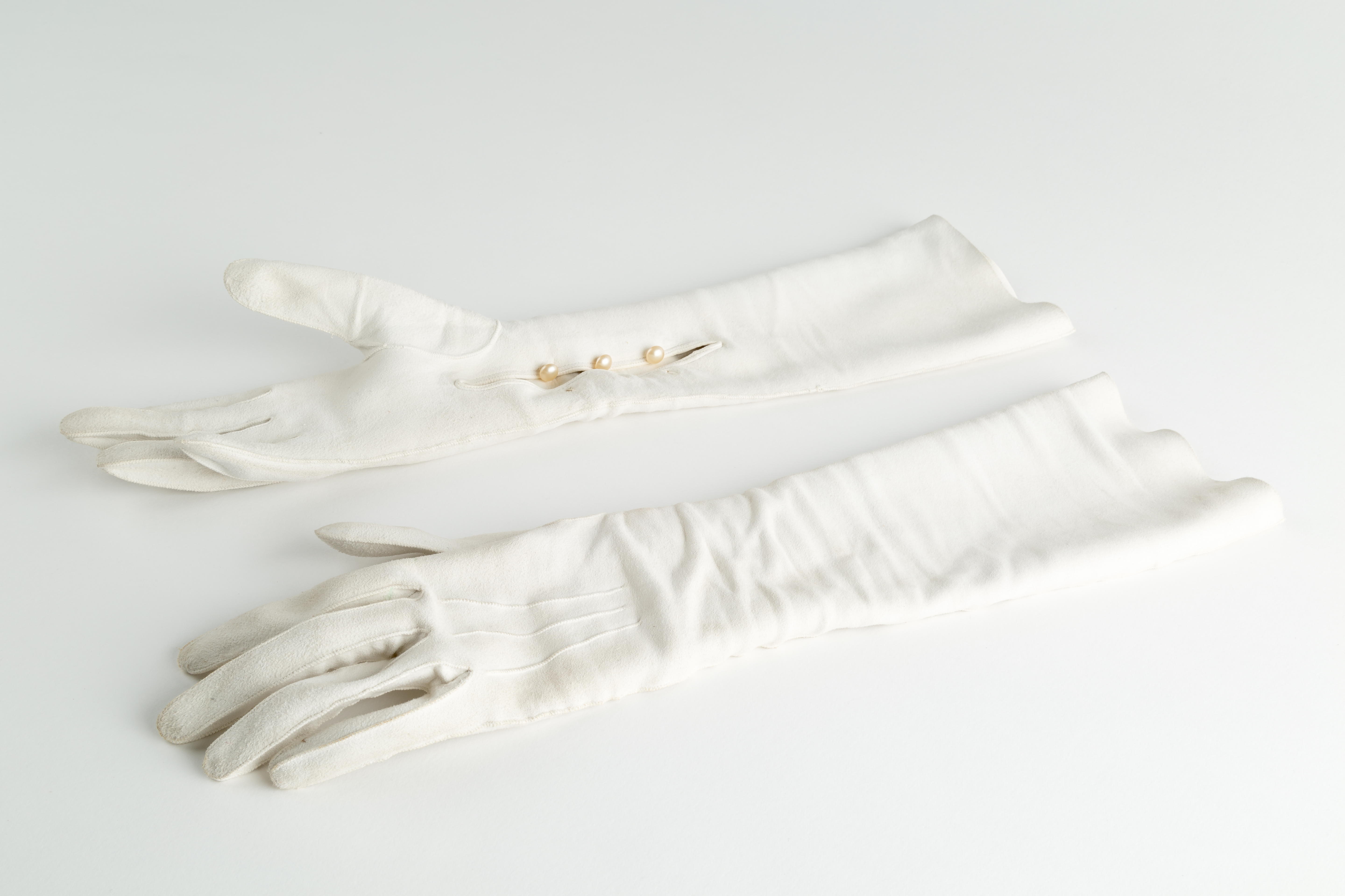 White Suede Gloves